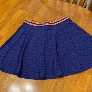 Navy Blue Patterned Princess Vera Wang Women's Skirt—size medium